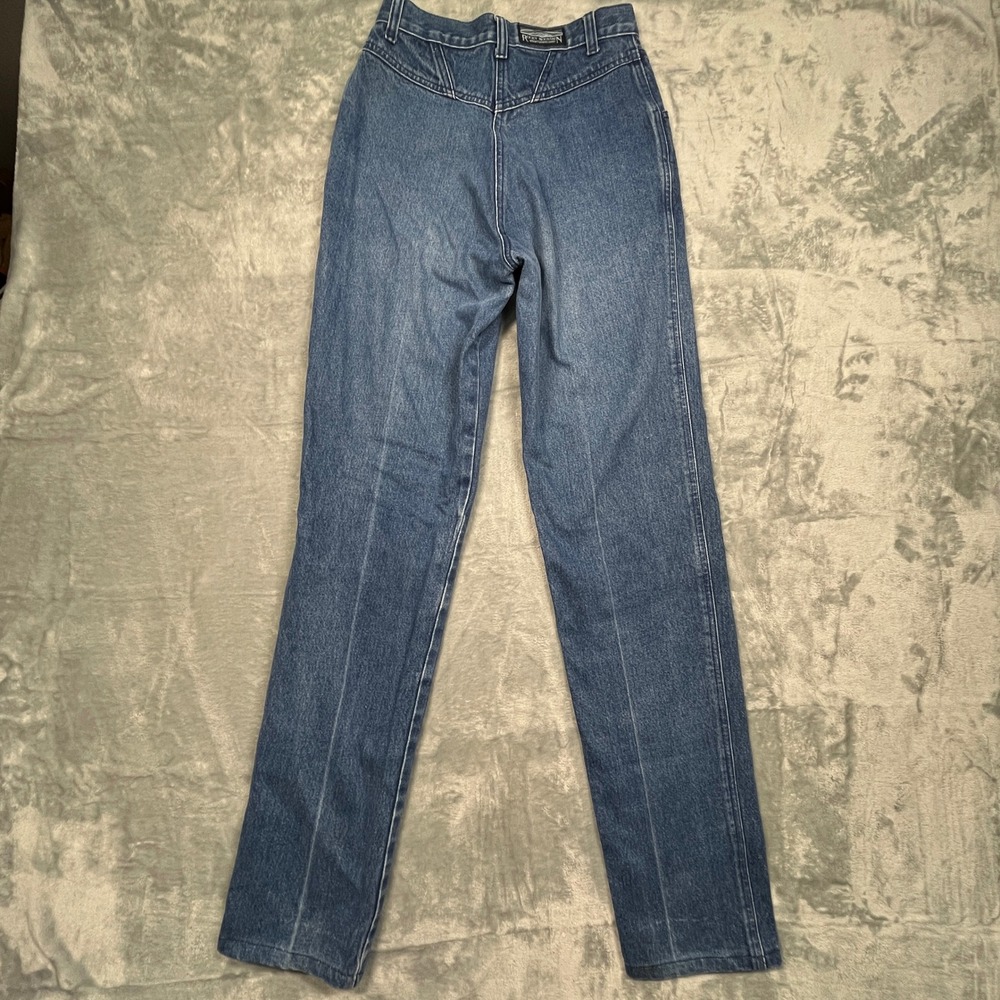Vintage Rocky Mountain Jeans Bareback Women Blue Western High Rise Yoke 27/5 - Picture 2 of 15